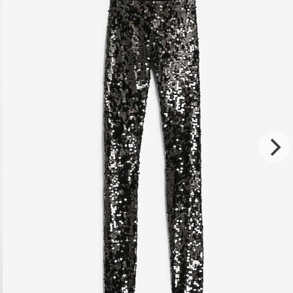 NEW! High Rise Black Sequined Stretch Legging - Picture 3 of 11